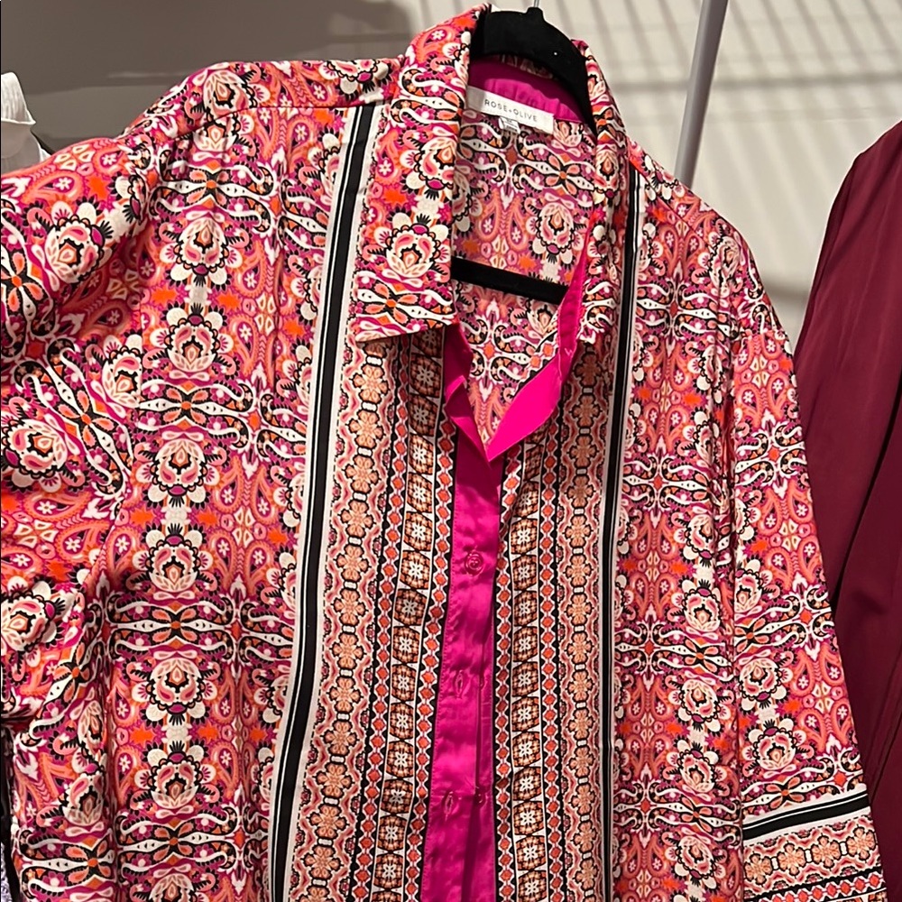 Rose & Olive Pink Patterned Men's Shirt - Picture 3 of 12